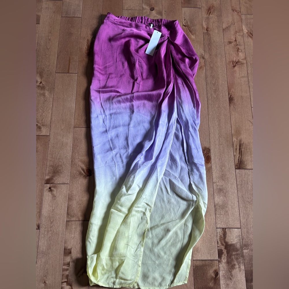 YFB Young Fabulous and Broke Ombre Maxi Skirt in Pink, Purple, and Yellow Small